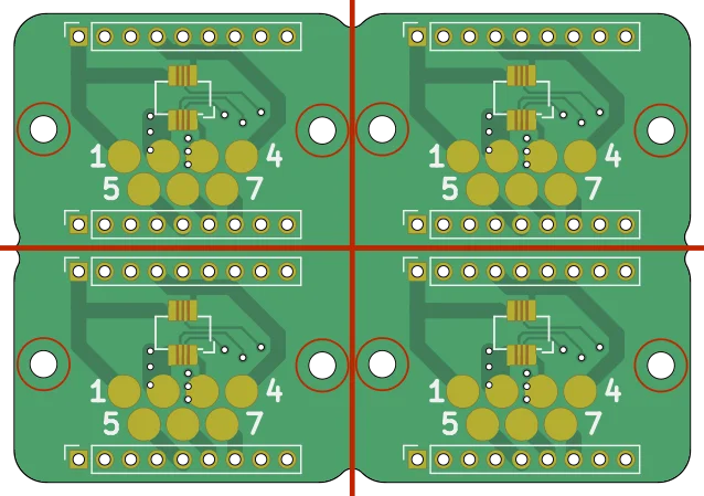 A simple panel generated by KiKit.